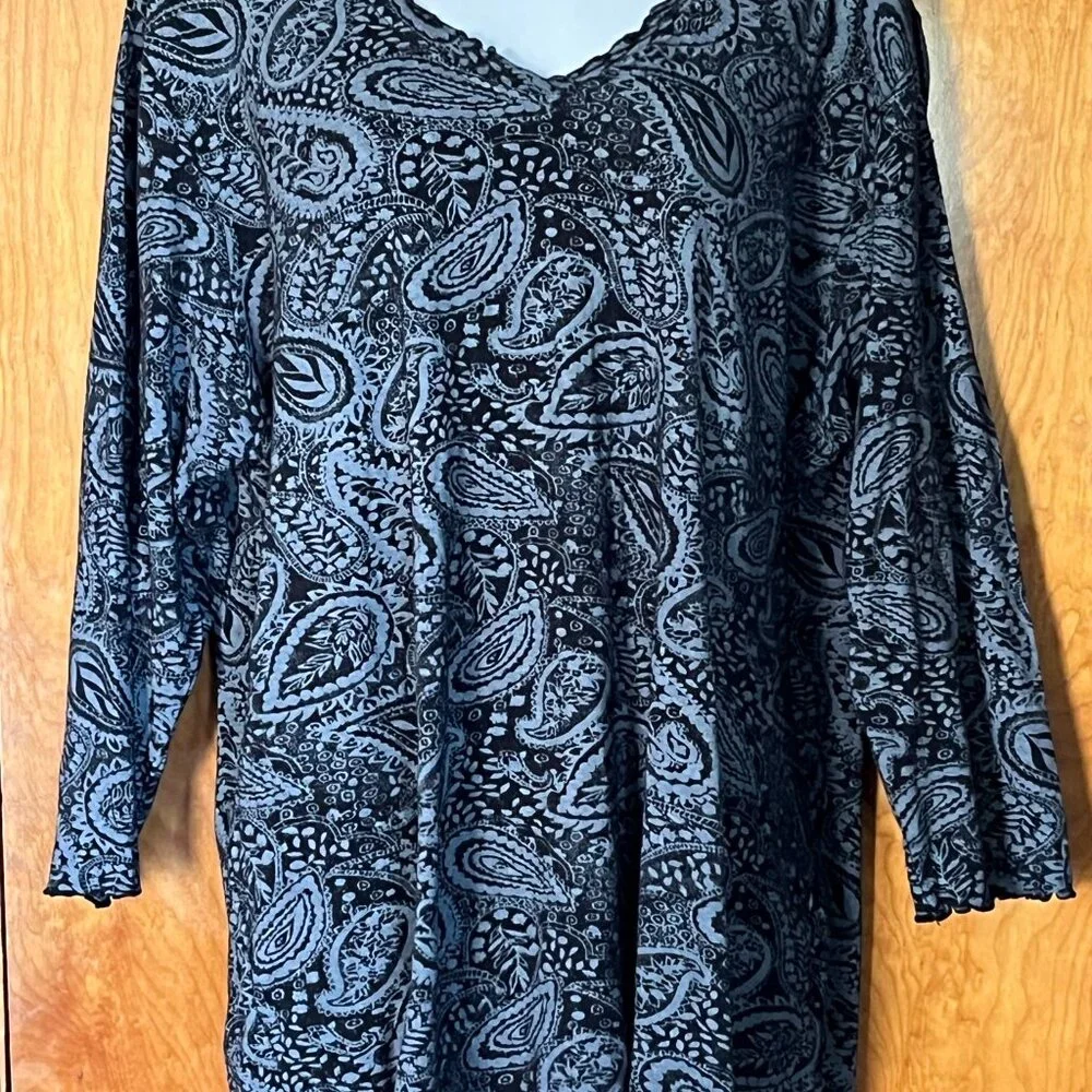 FRESH PRODUCE navy and black shirt - 2X - Picture 2 of 8